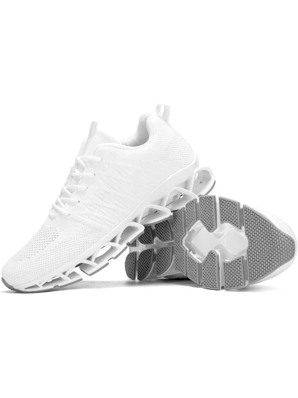 Men's White Comfort Non Slip Tennis Athletic Trainer Slip on Soft Sneaker Shoes